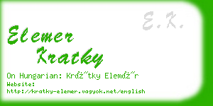 elemer kratky business card